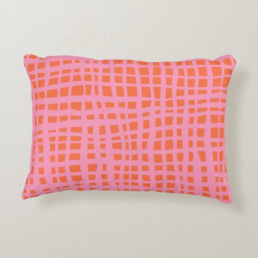 レトログリッド抽象芸術パターン アクセントクッション (裏面)