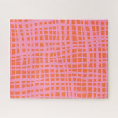 レトログリッド抽象芸術パターン ジグソーパズル (横)