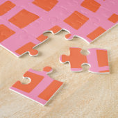 レトログリッド抽象芸術パターン ジグソーパズル (側面)