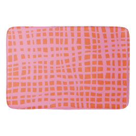 レトログリッド抽象芸術パターン バスマット