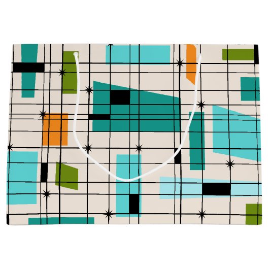 レトログリッド&スターバスト抱き枕 ラージペーパーバッグ (正面)