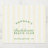 レトログリーンとイエローストライプバチェロレッテ スパークリングワインラベル (シングルラベル)