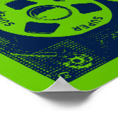 レトログリーンとブルーのカセットテープ ポスター (角)