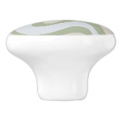 レトログリーンの液体スワール抽象芸術パターン セラミックノブ (側面)