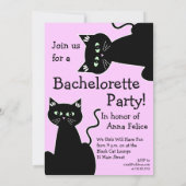 レトログリーンアイドブラックキャットバチェロレッテ 招待状 (裏面)