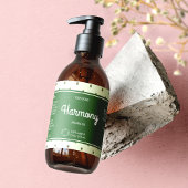 レトログリーンエレガント化粧品ボトルラベル 長方形シール