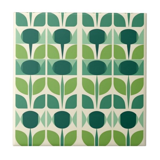 レトログリーンオギー タイル (正面)