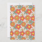 レトログリーンオレンジフローラGroovy 30th誕生日 招待状 (裏面)