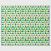 レトログリーンクリスマスツリーオンクリーム ラッピングペーパー (フラット)