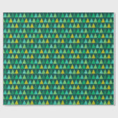 レトログリーンクリスマスツリー ラッピングペーパー (フラット)