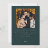 レトログリーンクリスマスフォトホリデーカード シーズンカード (裏面)