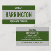 レトログリーングレーミニマルパーソナルトレーナー 名刺 (正面/裏面)