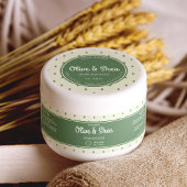 レトログリーンサークル化粧瓶のふたラベル ラウンドシール