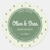 レトログリーンサークル化粧瓶のふたラベル ラウンドシール (正面)