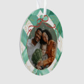 レトログリーンジンガム オーナメント (正面)