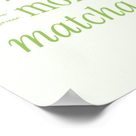 レトログリーンタイポグラフィ「もっと抹茶を飲む」 ポスター (角)