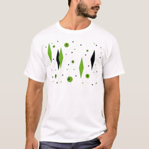 レトログリーンダイヤモンドとスターバストTシャツ Tシャツ