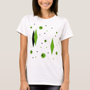 レトログリーンダイヤモンドとスターバストTシャツ Tシャツ
