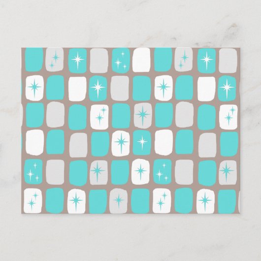 レトログリーンダイヤモンド&スターバストポストカード ポストカード (正面)