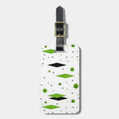 レトログリーンダイヤモンド&スターバストラゲッジタグ ラゲッジタグ (正面縦)