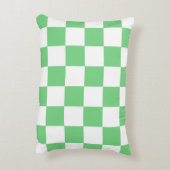レトログリーンチェスボードチェッカーボードタイルY2K アクセントクッション (裏面(縦))