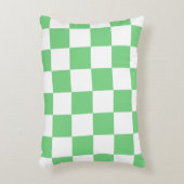 レトログリーンチェスボードチェッカーボードタイルY2K アクセントクッション (正面(垂直))