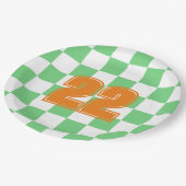 レトログリーンチェスボードチェッカーボードタイルY2K ペーパープレート (アングル)