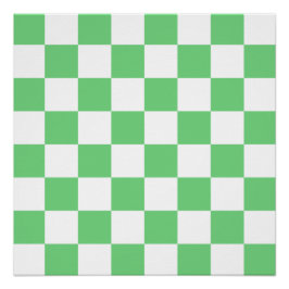 レトログリーンチェスボードチェッカーボードタイルY2K ポスター
