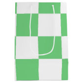 レトログリーンチェスボードチェッカーボードタイルY2K ミディアムペーパーバッグ (裏面)