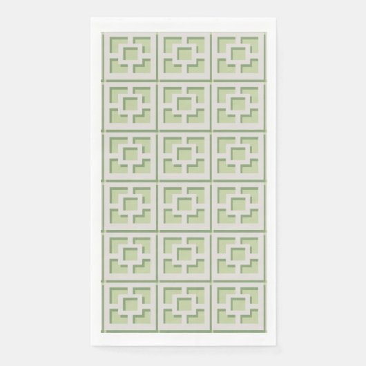 レトログリーントレリス紙ナプキン (正面)