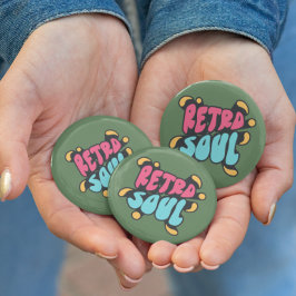 レトログリーンバックパックジャケット引用文傾向 缶バッジ