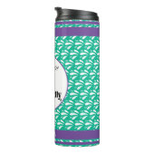 レトログリーンパターンカヌートター名前をカスタムする タンブラー (回転右)