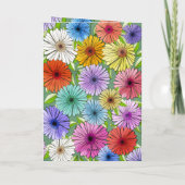 レトログリーンパーソナライズされた21歳の誕生日フローラ カード (裏面)