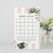 レトログリーンピンクパームブライダルシャワービンゴゲーム (スタンド正面)