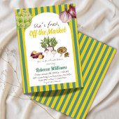 レトログリーンフレッシュオフザマーケットブライダルシャワー 招待状