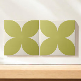 レトログリーンフローラペタルミッドセンチュリーモダンスタイル タイル