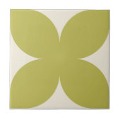 レトログリーンフローラペタルミッドセンチュリーモダンスタイル タイル (正面)