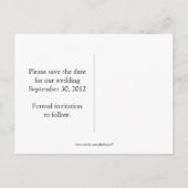 レトログリーンブラウン黄色の保存日付 案内ポストカード (裏面)