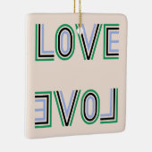 レトログリーンブラックブルーテニススコアラブ セラミックオーナメント (右)