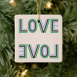 レトログリーンブラックブルーテニススコアラブ セラミックオーナメント