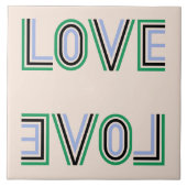 レトログリーンブラックブルーテニススコアラブ タイル (正面)