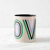 レトログリーンブラックブルーテニススコアラブ ツートーンマグカップ (中央)