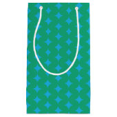 レトログリーンブルーミッドセンチュリー幾何モダンアート スモールペーパーバッグ (正面)