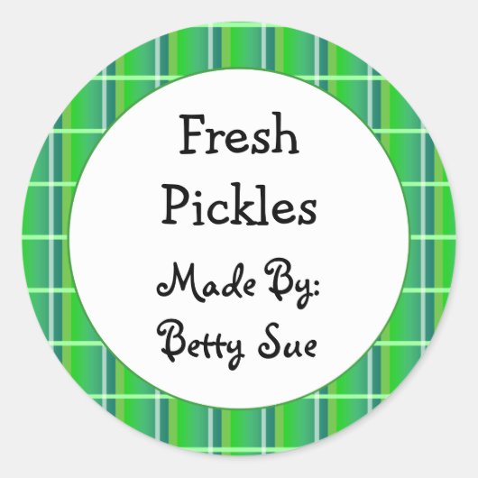 レトログリーンプライカスタムドベーキング缶詰又はラベル ラウンドシール (正面)
