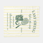 レトログリーンラストスイングザテニスバッハリングや輪 フリースブランケット (正面(横))