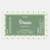 レトログリーンラップのまわりにキャンドルラベル 長方形シール (正面)