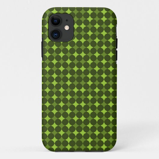 レトログリーン水玉模様パターン抽象芸術 Case-Mate iPhoneケース (裏面)