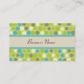 レトログリーン水玉模様名刺 名刺 (正面)