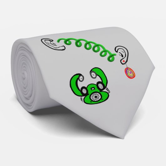 レトログリーン電話ヴィンテージユーモア首タイ ネクタイ (ロール)