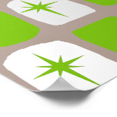 レトログリーン&ホワイトスターバストポスター ポスター (角)